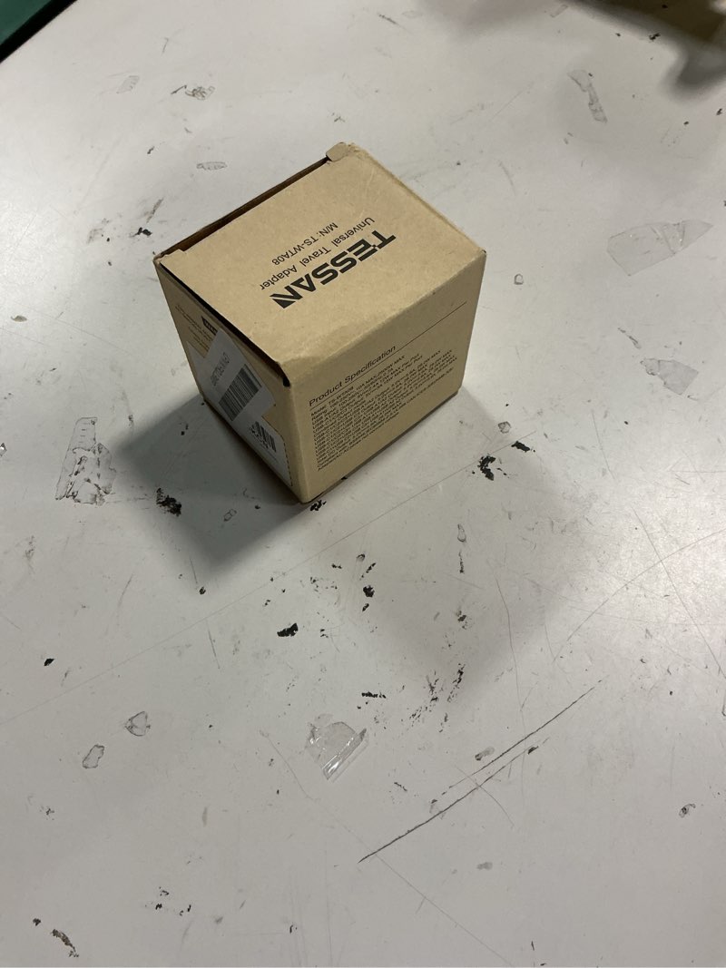 Condition photo showing New/Like New for tessan universal travel adapter 28w, international power adapter with 3 usb c 2 usb a charging ports, worldwide plug adaptor for us to european uk italy ireland new zealand (type c g a i) grey white