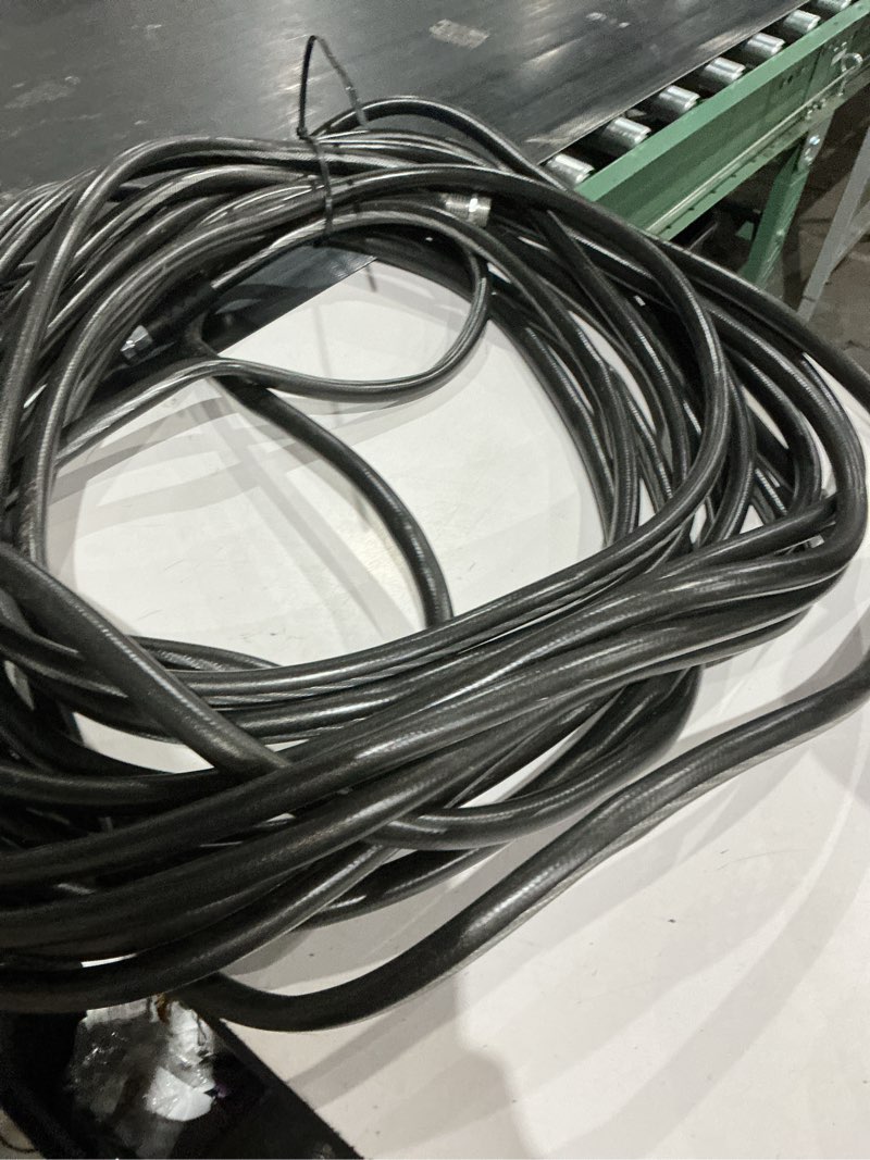 Condition photo showing As Is for neverkink teknor apex 5/8-in x 100-ft heavy-duty kink free vinyl gray coiled hose