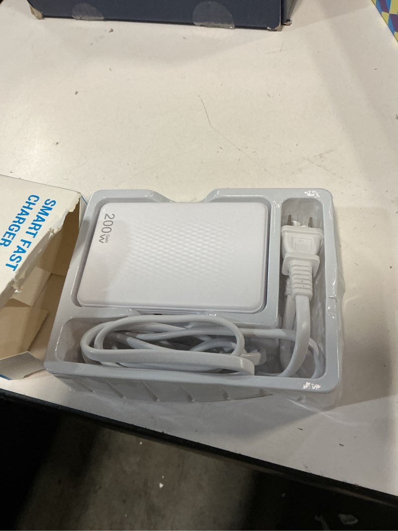 Condition photo showing Good Condition for usb c charger block,200w gan 8 port usb c charging station usb hub block cube type c & usb a wall charger power adapter for multiple devices apple iphone 16/15/14,steam deck,macbook pro/air,ipad pro 200w white