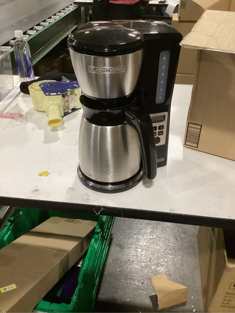 Condition photo showing Good Condition for BLACK+DECKER 12 Cup Thermal Programmable Coffee Maker with Brew Strength and VORTEX Technology, Black/Steel, CM2046S