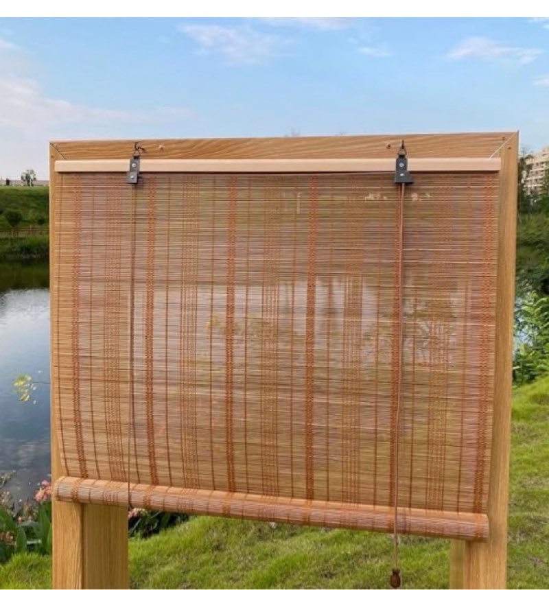 XIUXIU Bamboo Roller Shades Roman Shades for Window Roll Up Blinds for Home Light Filtering Indoor Outdoor Patio B 24"" Wx48 H, Colour B