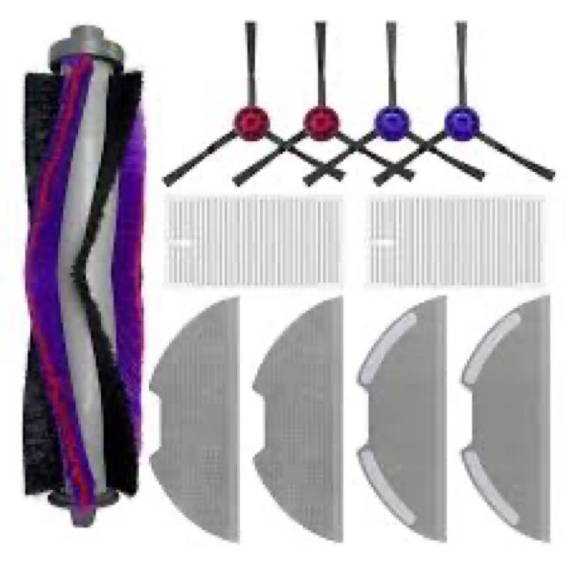 replacement parts kit for eureka e10s/e20 plus robot vacuum cleaner,1 main roller brushes, 4 side br