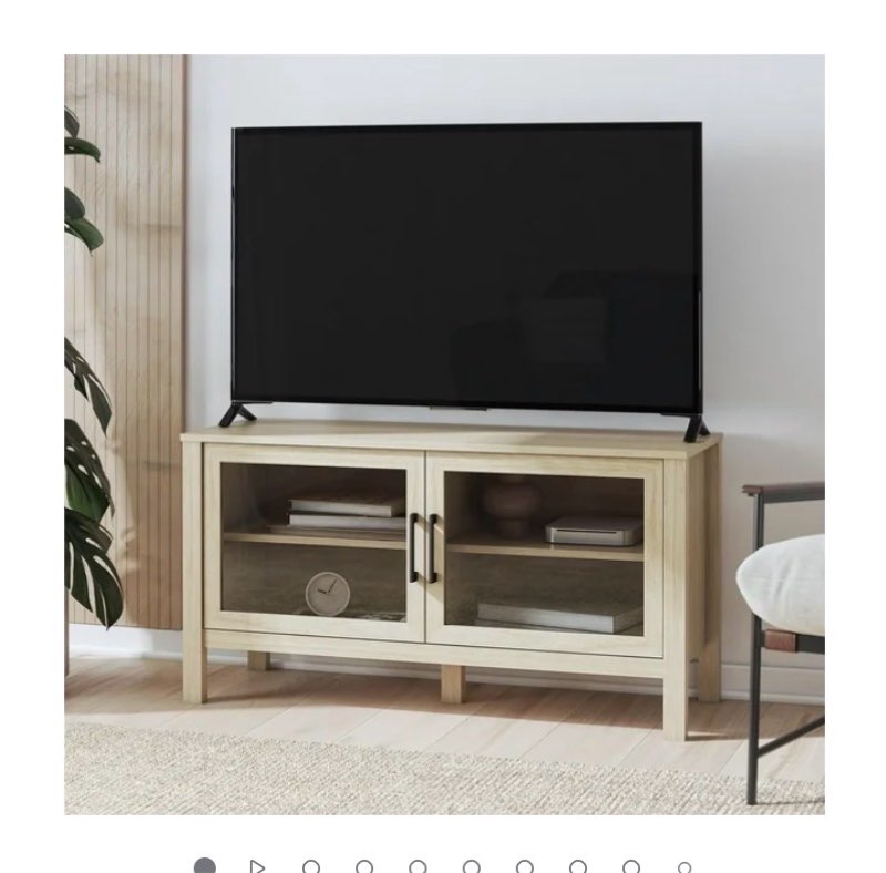 mainstays glass door tv stand for tvs up to 55", spring pine