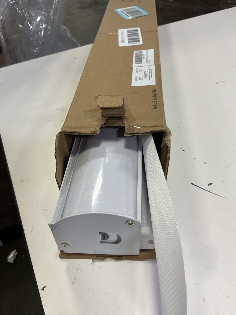 Condition photo showing Good Condition for zebra roller shades, dual layer roll up blind for living room, semi sheer shades window privacy light control for day and night, (maximum height 72inch, white color, width 37 inch) 37"w x 72"h white