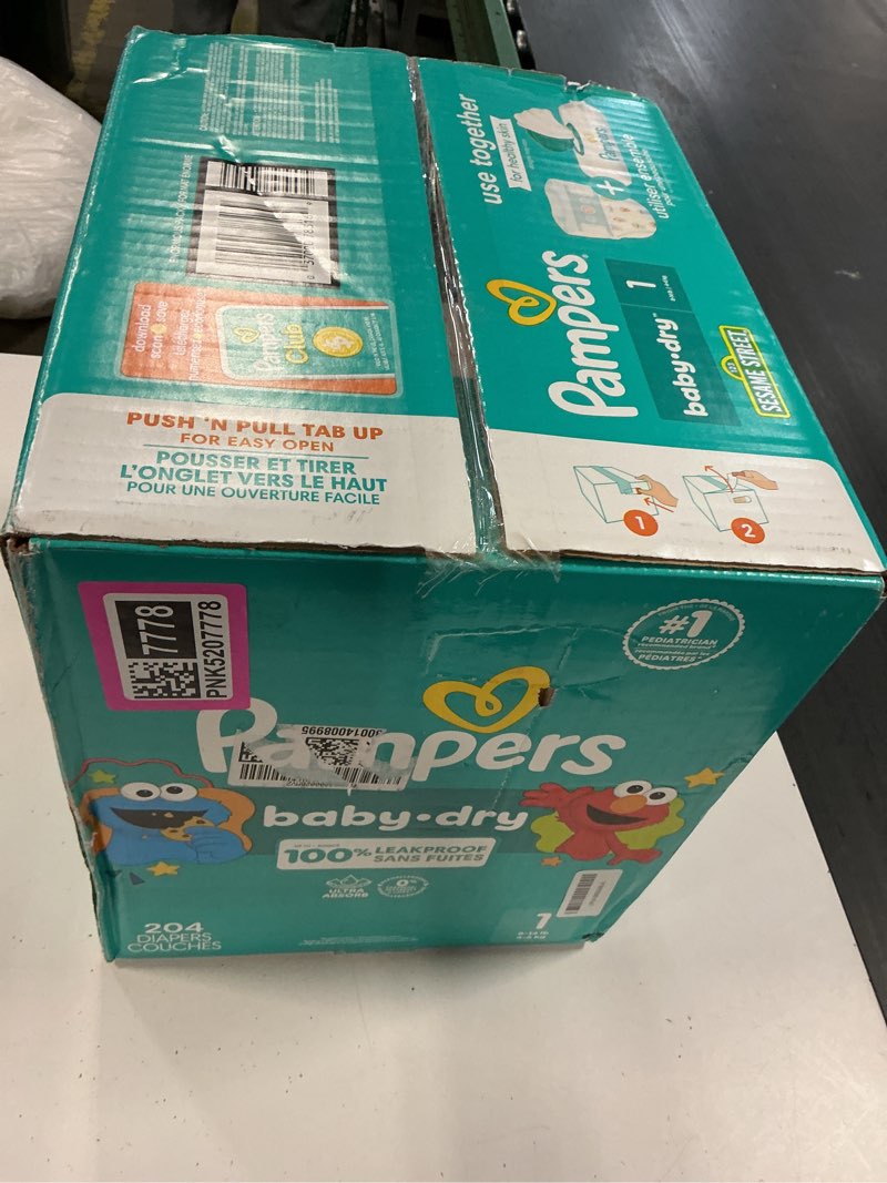 Condition photo showing New/Like New for pampers diapers - baby dry - size 1, 204 count, absorbent disposable infant diaper (packaging may vary) size 1 204