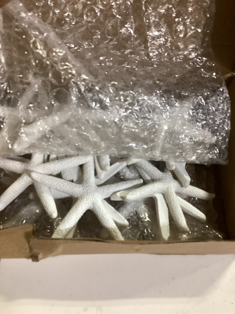 Condition photo showing As Is for LJY 25 Pieces 3.15 Inches White Resin Pencil Finger Starfish for Wedding Home Decor and Craft Project