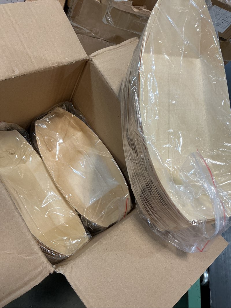 Condition photo showing Good Condition for disposable wood boat plates/dishes (300, 8''long×3.9''wide×0.8''high) 8''long×3.9''wide×0.8''high 300