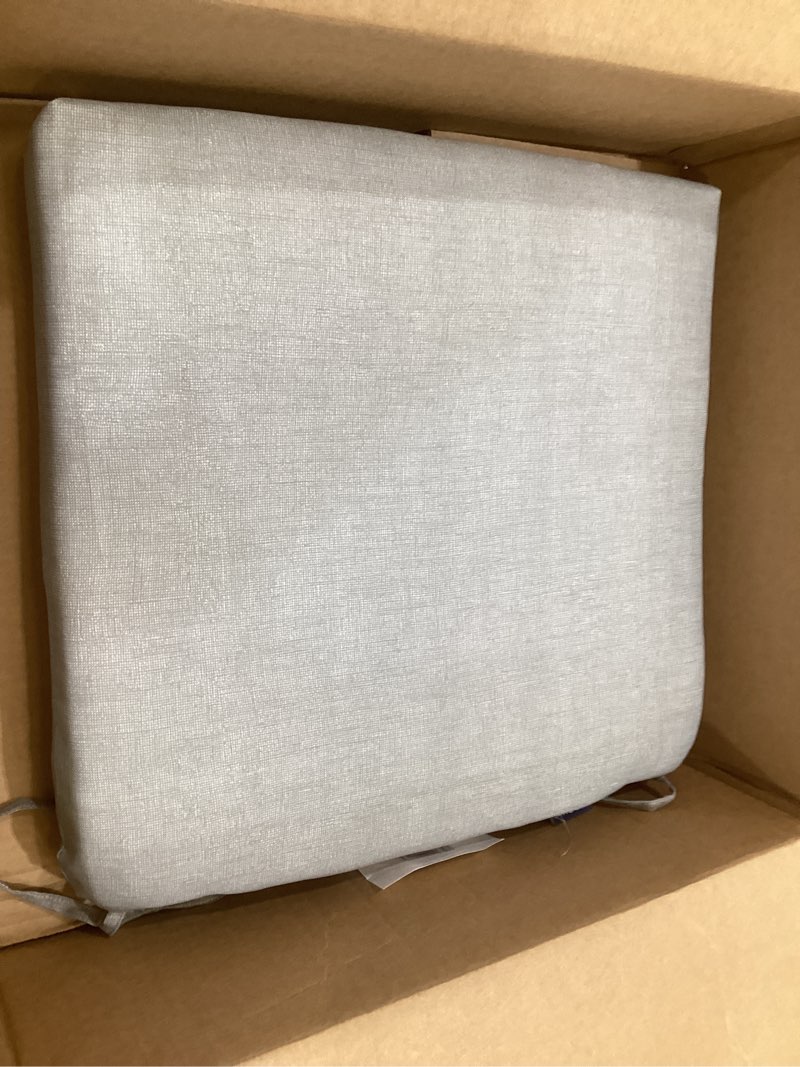 Condition photo showing Good Condition for arden adirondack chair cushion, 19 x 18, rain-proof, fade resistant, cushions for adirondack and rocking outdoor chairs 19 x 18, stone grey leala stone grey leala 18"d x 19"w x 2.5"h 18 x 19 seat pad