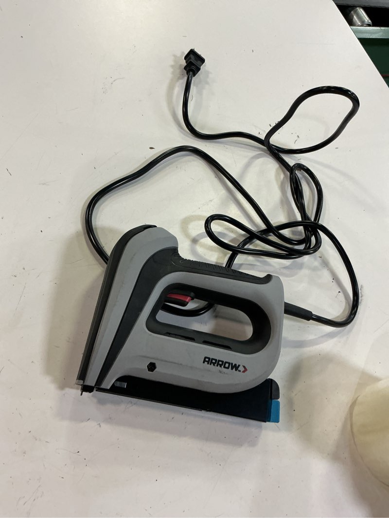 Condition photo showing As Is for arrow t50acd heavy duty electric staple gun, fits 1/4" to 1/2" staples | corded staple gun for upholstery, furniture, office, decorating, fits 1/4", 5/16", 3/8", or 1/2" staples