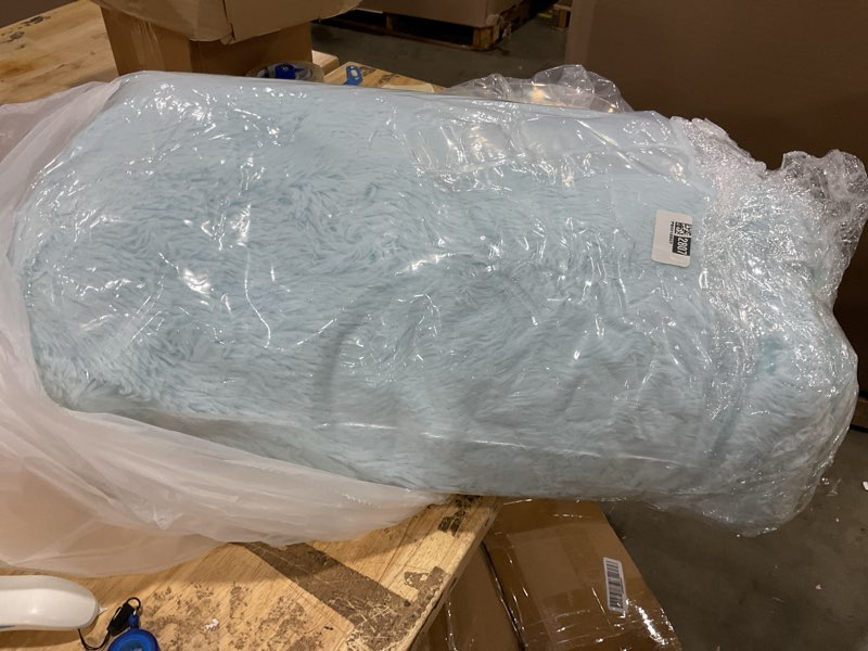 Condition photo showing Good Condition for ultra soft fluffy rugs for bedroom 5x8 feet, shag area rugs for living room, large comfy furry rug for boys kids baby room decor, non slip nursery rug modern indoor fuzzy floor carpet, light blue 5'x8' light blue