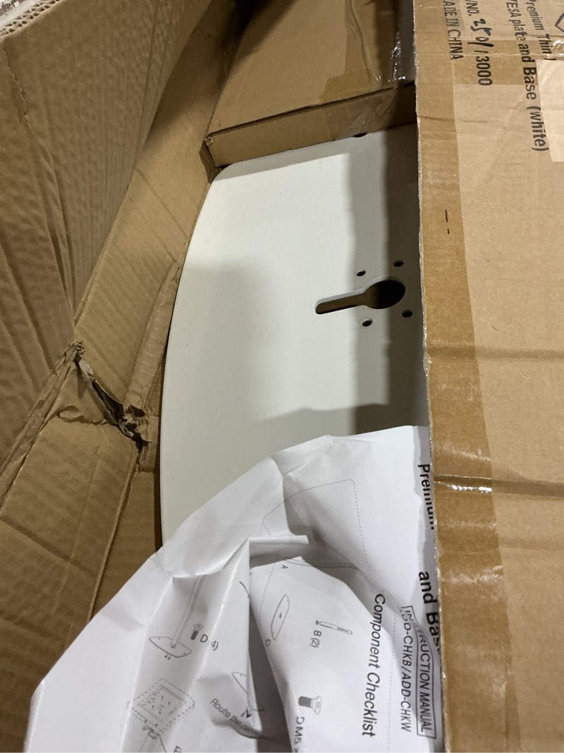 Condition photo showing As Is for cta digital thin tall floor stand standing 360 degree kiosk display tablet holder with charger access & lock for ipad 11 (a16)-pro 11-inch m4 air 11-inch m3- ipad 10th gen - galaxy tab & more tablets medium key lock white