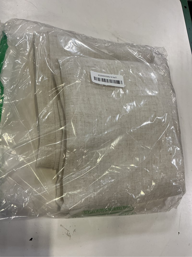 Condition photo showing Good Condition for mysky home linen curtains for living room, natural semi sheer curtains & drapes 84 inches length 2 panels set farmhouse country boho style back tab draperies for sliding glass door, 50" wide, linen 50"w x 84"l (pack of 2) linen