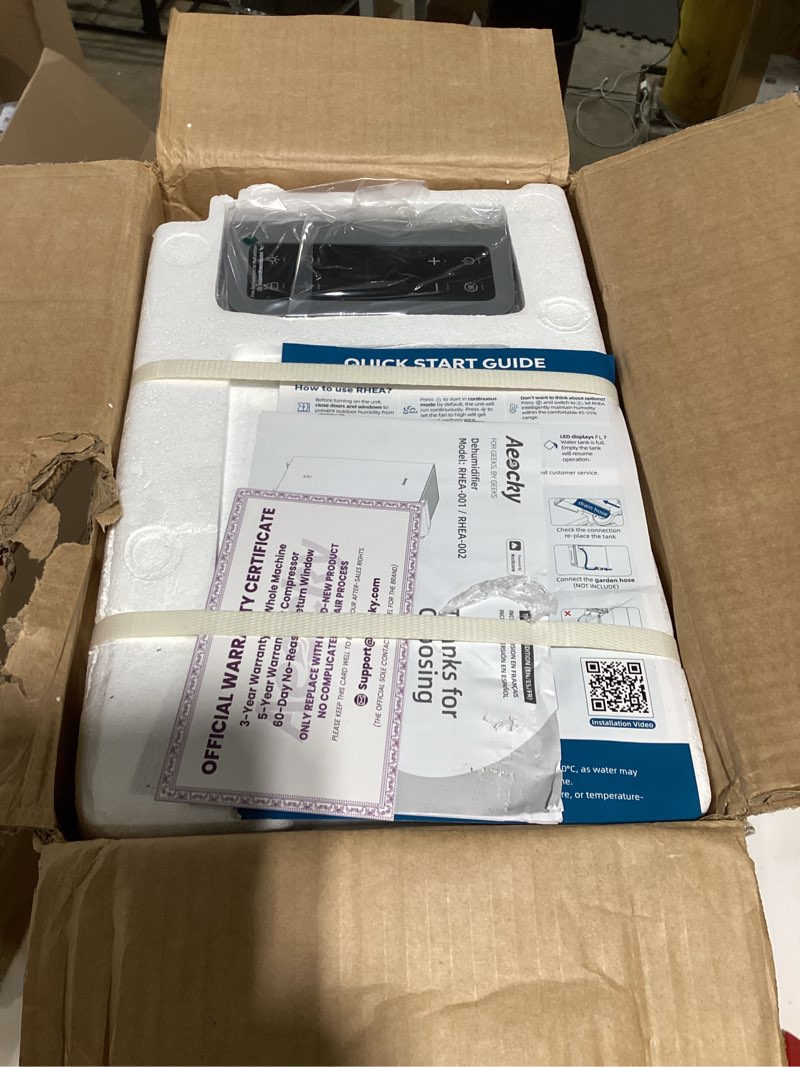 Condition photo showing Good Condition for 4500 sq.ft energy star most efficient 2025 dehumidifier max 80pint/d | dehumidifier with drain hose for basement, home, bedroom, bathroom, intelligent humidistat 80 pints / 4500 sq.ft