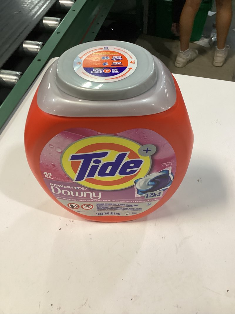 Condition photo showing New/Like New for tide power pods + downy laundry detergent pods, 45 count, soft boosters + april fresh april fresh 45 count (pack of 1)