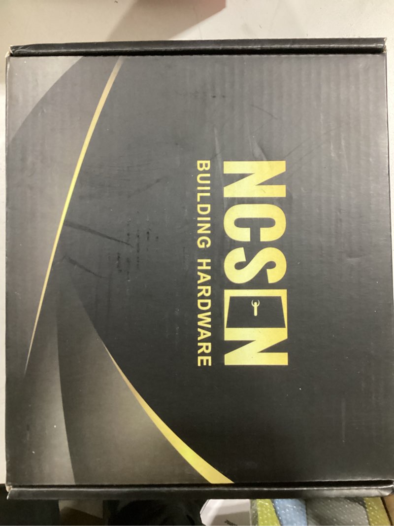 Condition photo showing As Is for Black Door Knobs Interior for Bath & Bed, UFO Privacy Door Knob Door Handle with Push Lock, Heavy Duty Door Knob with Lock Privacy Modern Matt Black