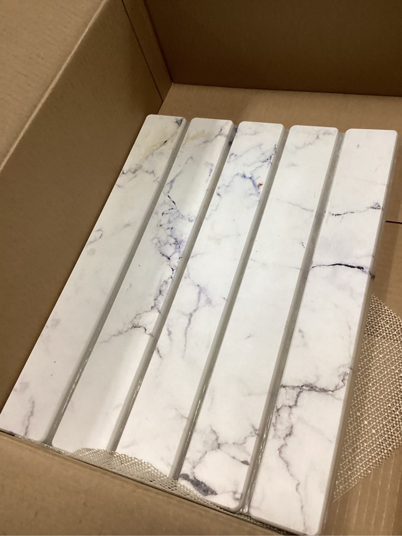 Condition photo showing As Is for Stone Drying Mat for Kitchen Counter (White, 24" x 16") White 24" x 16"