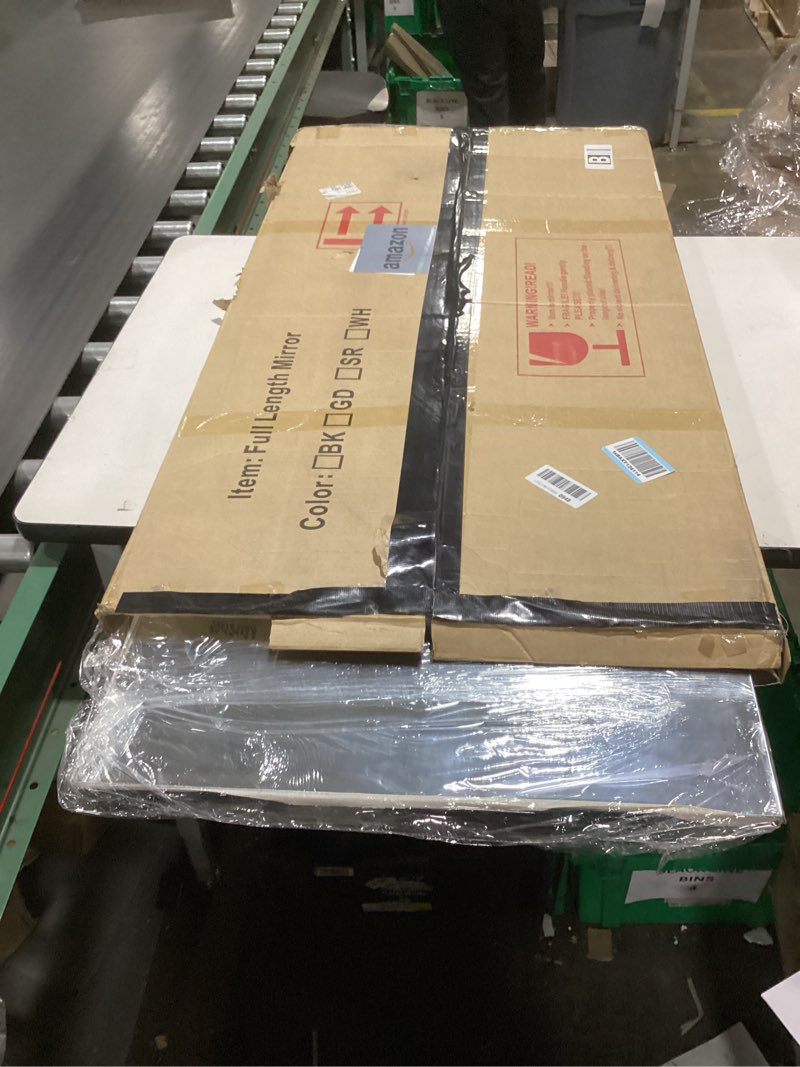 Condition photo showing New/Like New for Home Gym Mirror, 48" x 24" - 2PCS, Large Full Length Mirror Wall Mounted for Yoga, Frameless Tempered Glass Wall Mirrors for Home Gym, Dance Studio, Living Room, Bathroom 48"Lx24"Wx2PCS