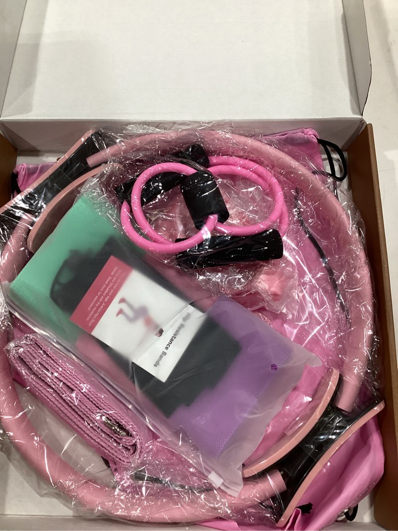 Condition photo showing Good Condition for Pilates Equipment 15" Pilates Ring Plus, Pilates Kit for Home Workouts, Pilates Essentials Kit for Women with Pilates Ring and Ball Set, Booty Bands, Figure 8 Resistance Band, Yoga Band Pink