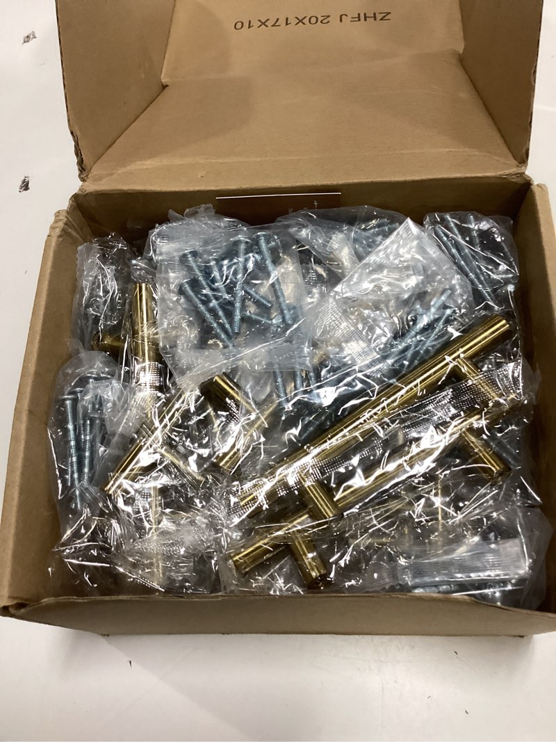 Condition photo showing Good Condition for haliwu 30 pack cabinet handles brass gold cabinet pulls 3 inch hole center drawer pulls modern bar dresser handles for bathroom kitchen bedroom 3 inch hole center brass gold 30
