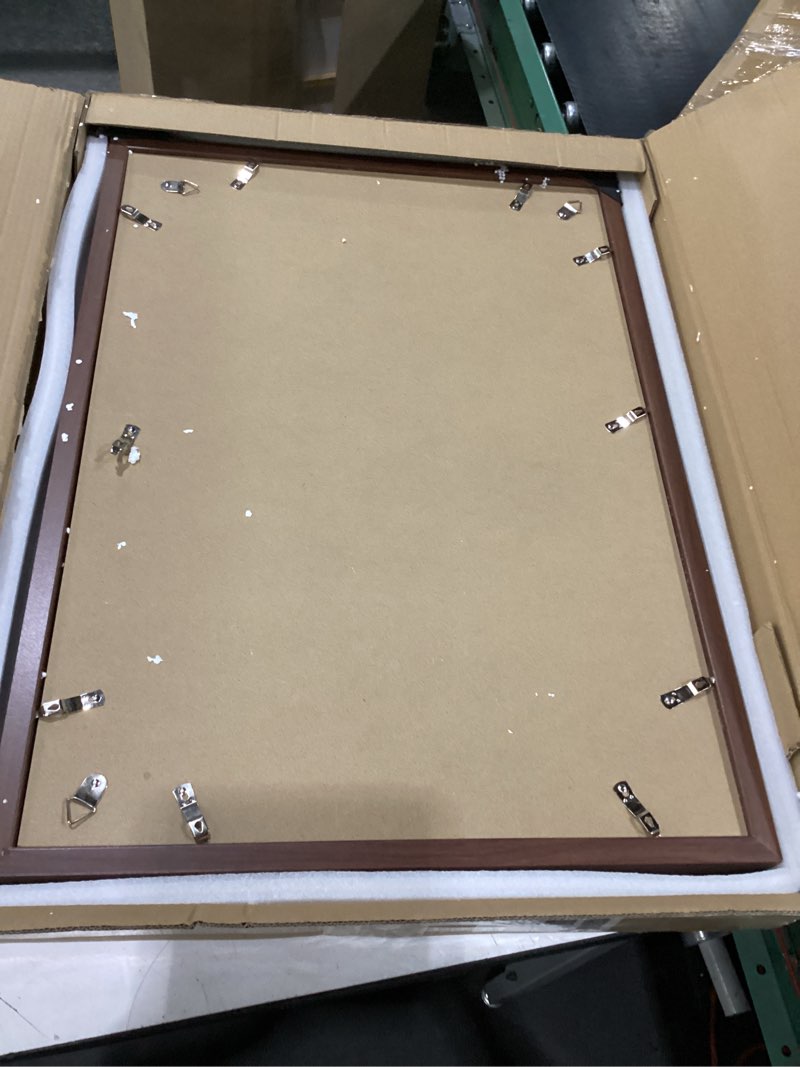 Condition photo showing New/Like New for yeskay 20x28 picture frame brown set of 3, display pictures 16x24 with mat or 20 x 28 without mat, poster frames 20x28 for wall hanging horizontal and vertical brown 20x28(3pk)