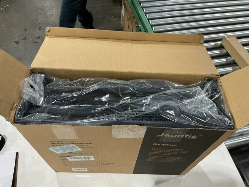 Condition photo showing New/Like New for stadium seats for bleachers, bleacher seats with ultra padded comfy foam backs and cushion, wide portable stadium chairs with back support and shoulder strap, 1 pack, black large - 17.7"w x 14.6"d x 15.9"h black 1