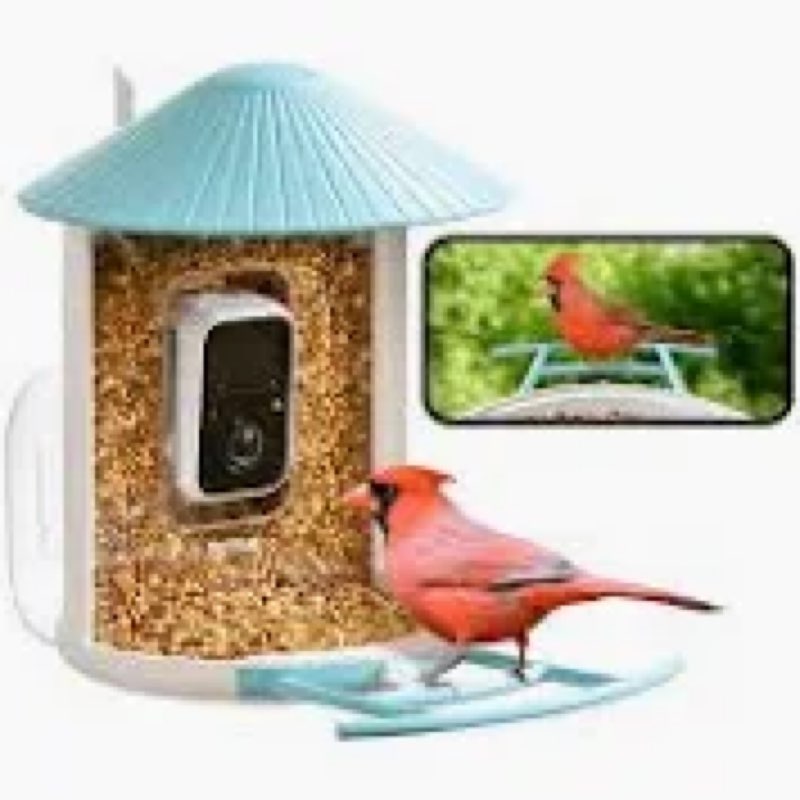SkyPix Smart Bird Feeder with Camera, 2K Live View AI Identify Birds Species with Solar Panel, Outdo