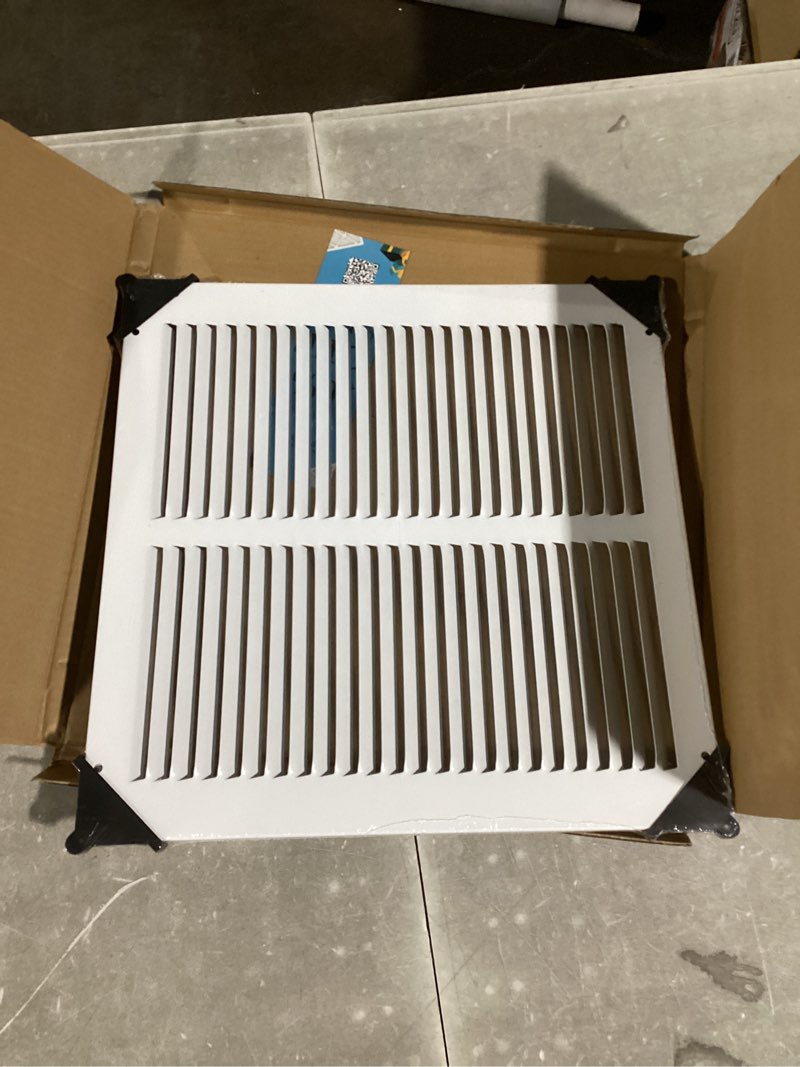 Condition photo showing New/Like New for Fits 12x12 Duct Opening | Steel Return Air Grille by Handua | Vent Cover Grill for Sidewall and Ceiling | White | HVAC Cold Air Intake Grille | Outer Dimensions: 13.75"W X 13.75" 1 12"W x 12"H [Duct Opening]