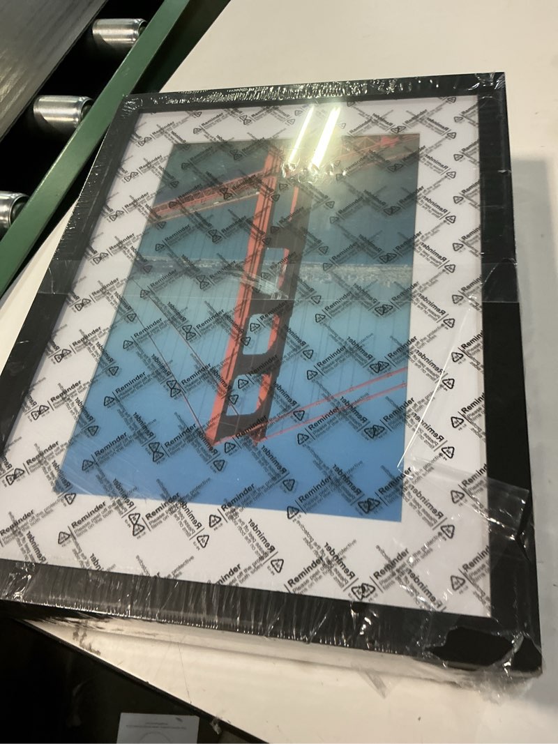 Condition photo showing Good Condition for pealsn 11x15 picture frames set of 6, display pictures 8x12 with mat or 11x15 without mat for wall mounting, photo frames collage for wall decor, black. black 11x15