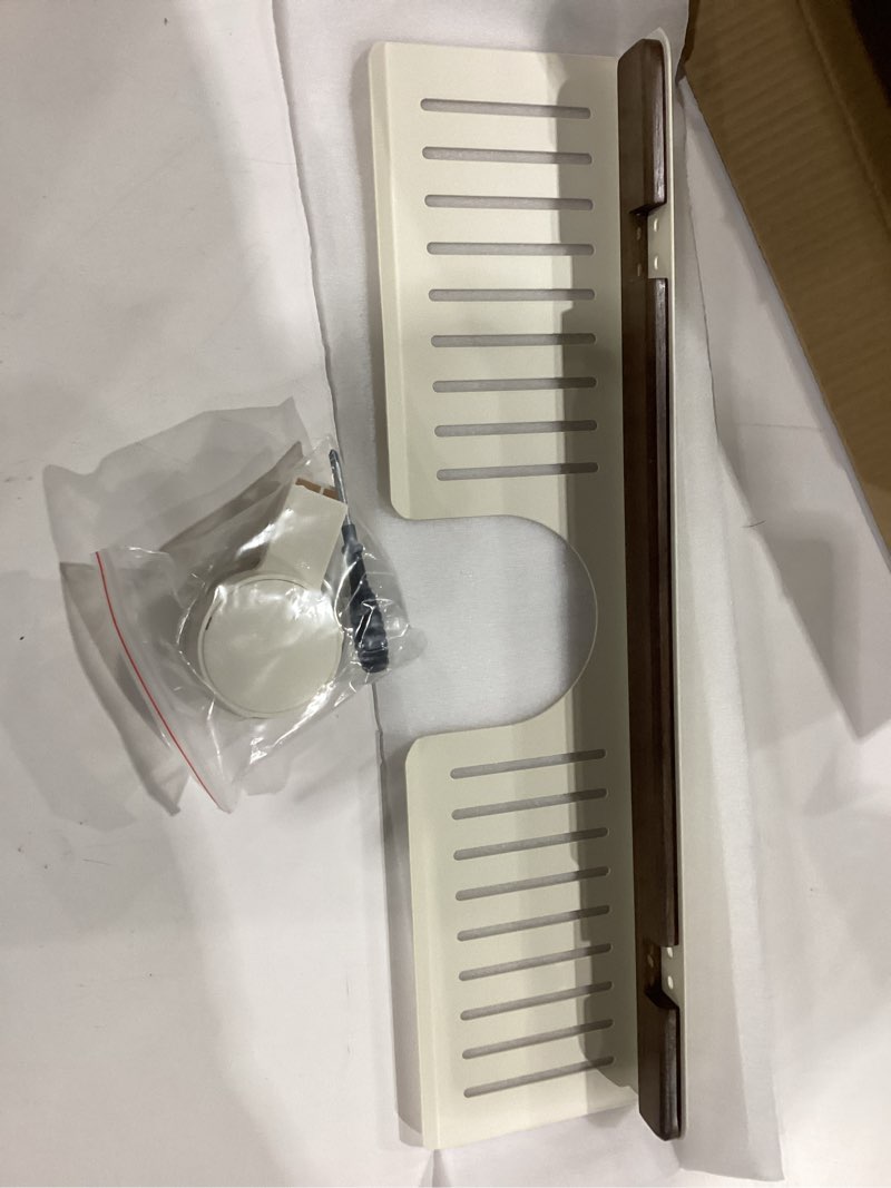 Condition photo showing New/Like New for Suteng Bathroom Sink Shelf Over Faucet, No Drill 20 Inch Shower Caddy, Adhesive Wall Shelf for Bathroom Storage Organizer, Holds 5lb on Tile/Glass/Mirror (White) 50CM White