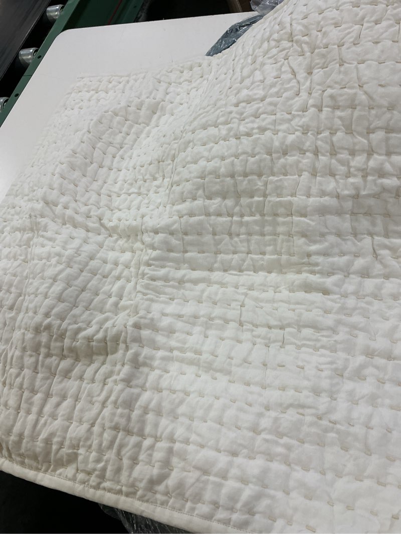 Condition photo showing Good Condition for european linen cotton stitch quilted euro sham (26x26in)