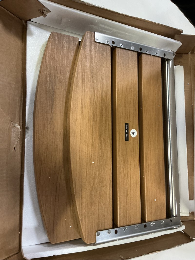 Condition photo showing Good Condition for 17.5" Folding Shower Seat Wall Mounted,Foldable Shower Bench,Fold Down Shower Seat,Folding Shower Seat Bench,Wall Mount Shower Seat Bench Chair (Teak)