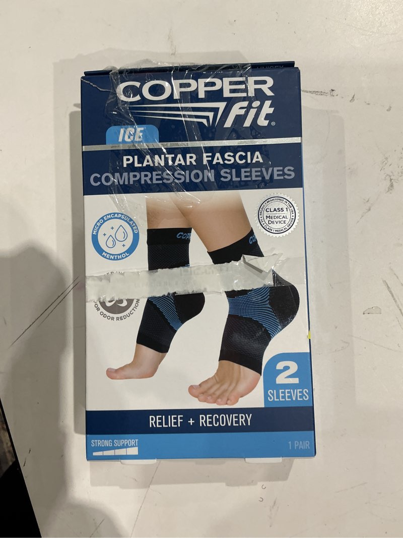 Condition photo showing Good Condition for copper fit ice plantar fascia foot compression sleeve | menthol infused|1 pair |unisex | l/xl