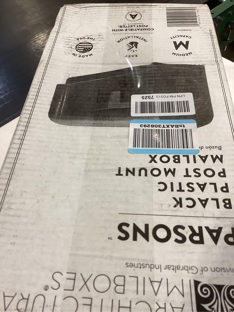 Condition photo showing Good Condition for Architectural Mailboxes Parsons Medium Capacity, Plastic Post Mount Mailbox, Black