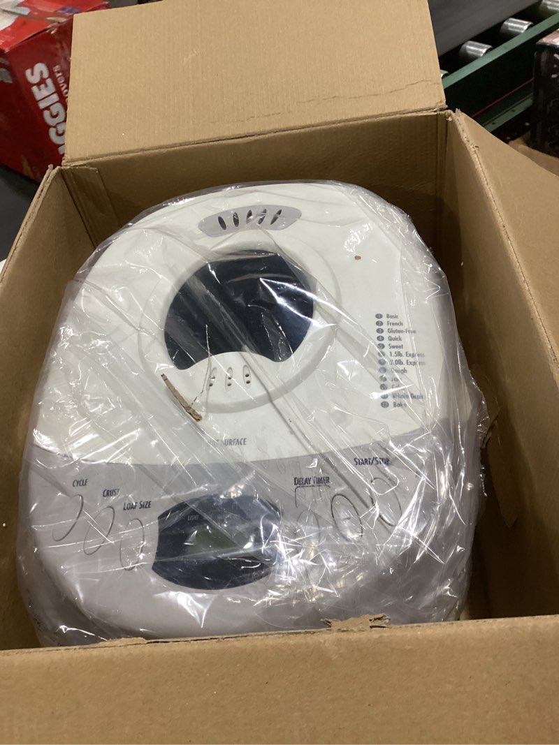 Condition photo showing Good Condition for hamilton beach automatic bread maker machine, digital, programmable, 12 settings + gluten free, pfas-free nonstick pan + kneading paddle, 2 lb capacity, black