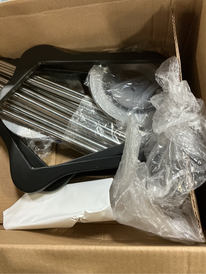 Condition photo showing As Is for adjustable shirt display stand 6 pcs, 20-35 inch height tshirt display stand for vendors, wooden t shirt mannequin display shirts, jacket, coat at clothing vendor events, trade fair, trade show(black) black 6pcs