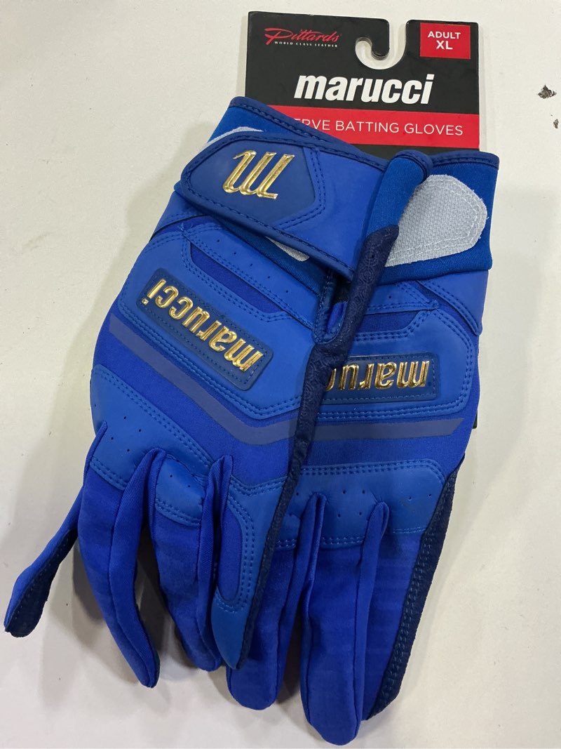 Condition photo showing New/Like New for marucci adult pittards reserve baseball batting gloves royal x-large