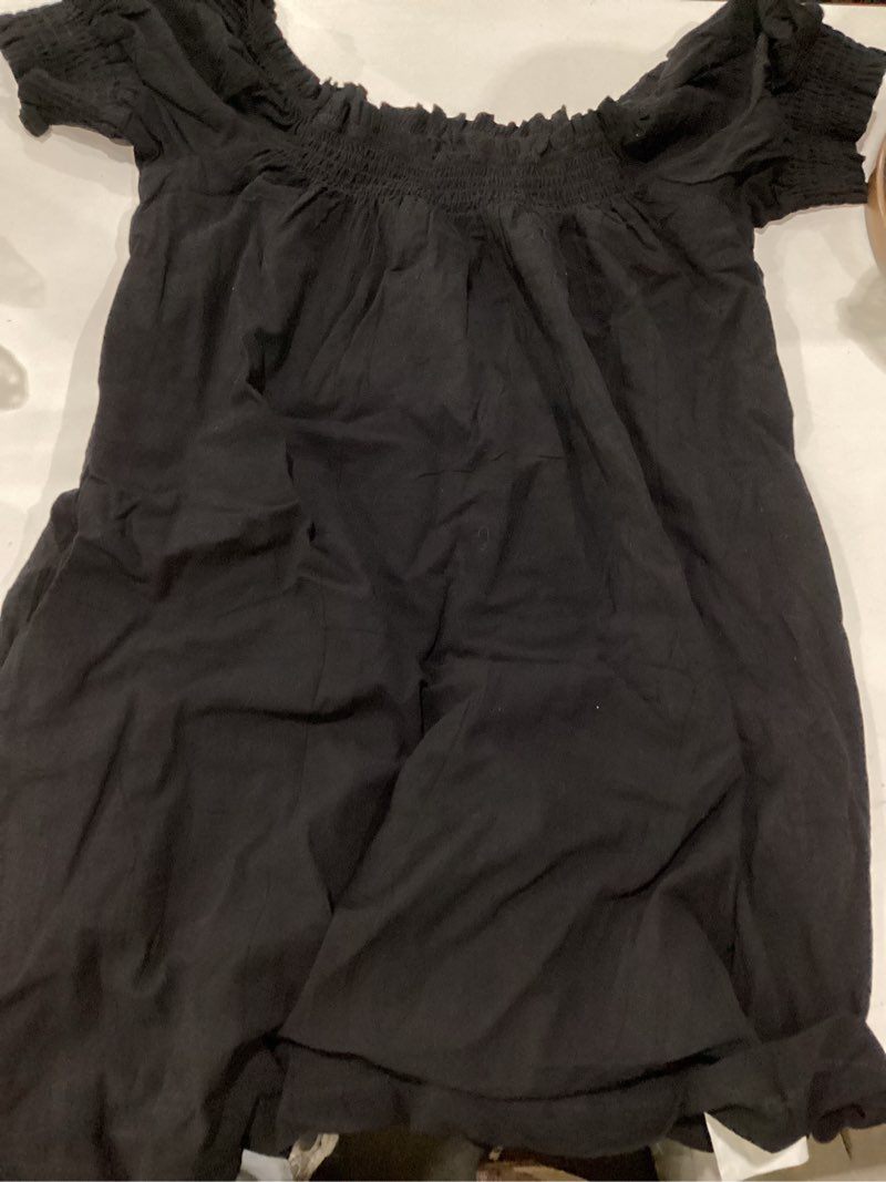 Condition photo showing Good Condition for huaqiao womens summer mini dress 2026 a-line square neck puff sleeve beach sundress casual short dress with pockets small black