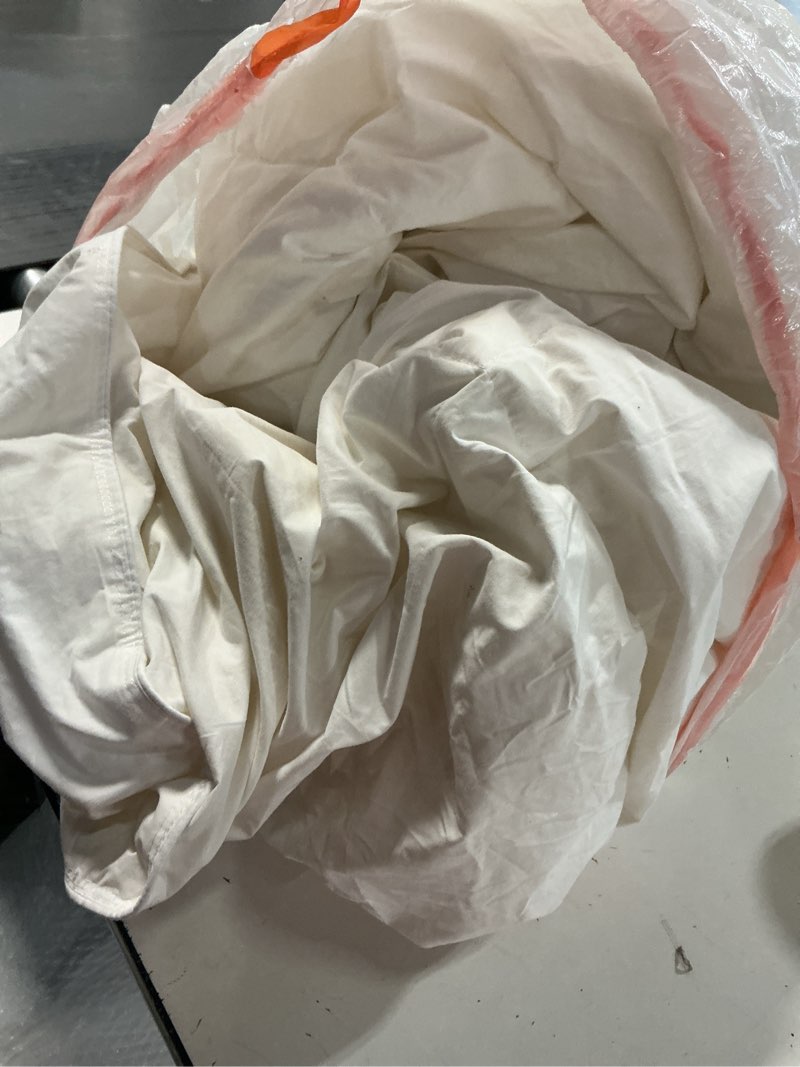 Condition photo showing As Is for Cosybay Full Size Feather Down Fiber Comforter - Ultra Soft 100% Cotton Duvet Insert, All Season Hotel Luxury Bedding with Corner Tabs, 82"x86" White Full White/All Season