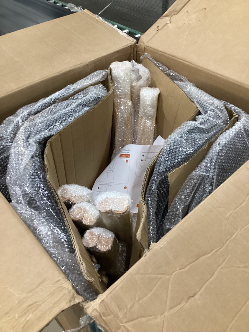 Condition photo showing As Is for Sweetcrispy Dining Chairs Set of  2, Kitchen Room PU Leather Mid Century Modern Chairs, Upholstered Dining Desk Chairs with Wood Legs for Home Kitchen, Black Black Set of 2