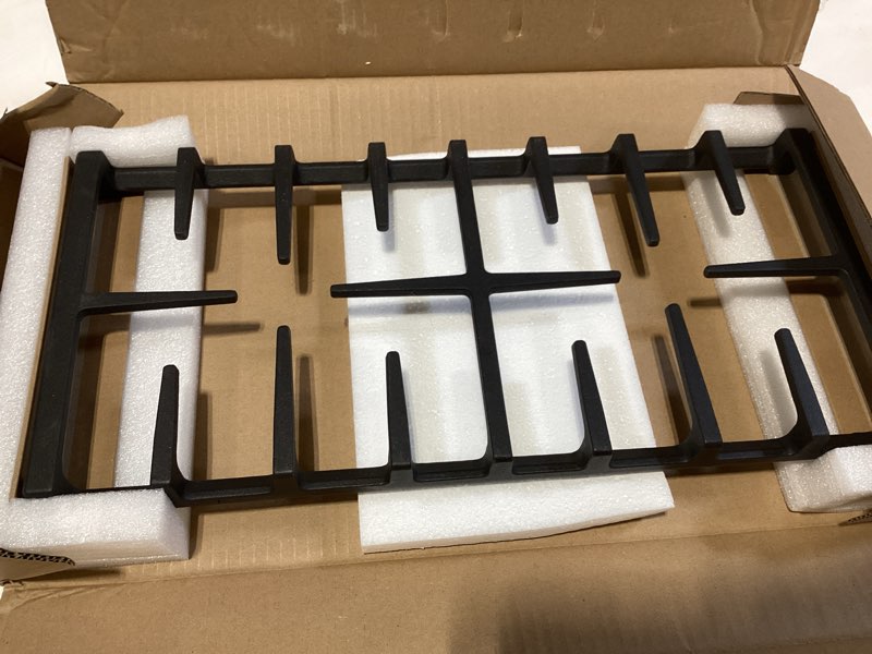 Condition photo showing New/Like New for wb31x27150 center grate replacement for ge stove grate jxgrate1 wb31x24737 cast iron general electric gas range grate 19.3" x 9.1'' surface burner grate ge cooktop parts stove top grate