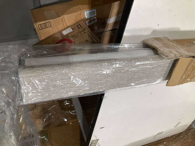 Condition photo showing Good Condition for persilux light filtering roller shades for indoor windows blinds,cordless,linen fabric,thermal insulated fabric uv protection shades for home,office,bedroom,door,light filtering-cream,16" w x 64" h