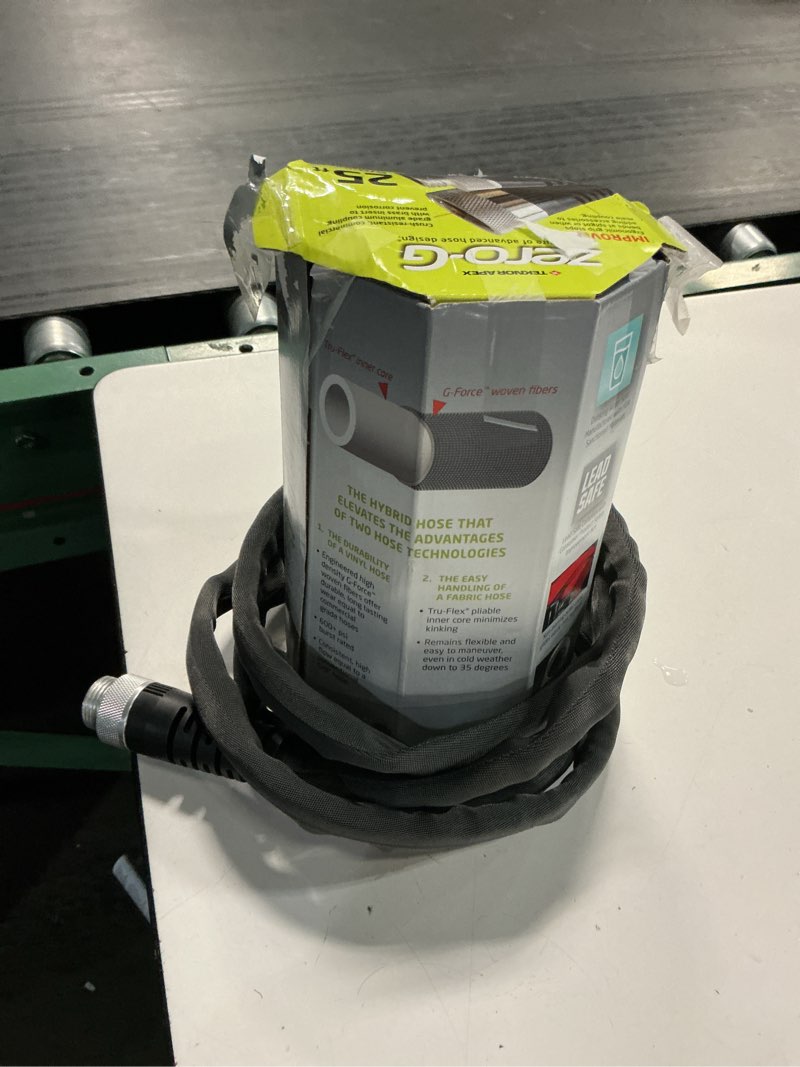 Condition photo showing As Is for teknor apex zero-g 5/8 in. d x 25 ft. l heavy duty commercial grade garden hose
