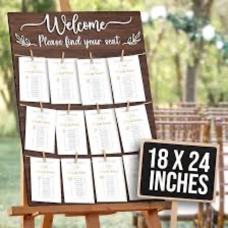 Stofinity Wedding Seating Chart Board Display for Wedding Reception - Rustic Seating Chart for Recep