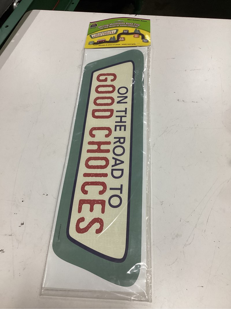 Condition photo showing New/Like New for teacher created resources moving mountains road trip on the road to good choices mini bulletin board (tcr9225)
