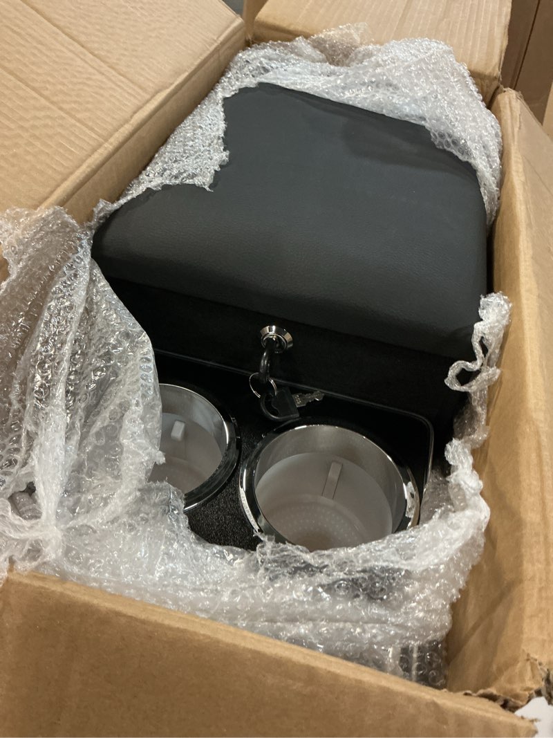 Condition photo showing Good Condition for 20"l x 9.65"w x 13.78"h, 24l center console between seats for minivans, suvs & trucks, floor/bench seat organizer with locking hidden storage, dual cup holders & armrest, no-drill installation flat bottom