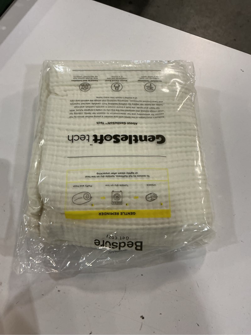 Condition photo showing Good Condition for bedsure 100% cotton muslin blankets for adults large throw 50x70 inches - 4-layer breathable and lightweight, soft boho gauze muslin cotton blanket for couch decor travel summer, cream 06 - cream throw xl (50" x 70")