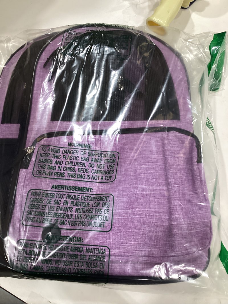 Condition photo showing item condition for petami dog backpack carrier for small large cat, pet, puppies, ventilated pet hiking backpack travel bag, airline approved cat backpack carrier, safety back support, camping biking, max 18 lbs, purple