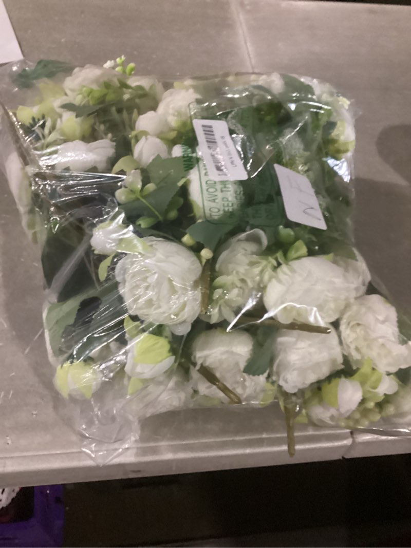 Condition photo showing Good Condition for 4 Bundles Artificial Peonies Silk Flowers, White Faux Peony Bouquet Florals Arrangements Decor for Farmhouse Home Boho Wedding Table Centerpiece, Fake Plastic Flowers Bulk Vase Decoration (White) White 4PCS