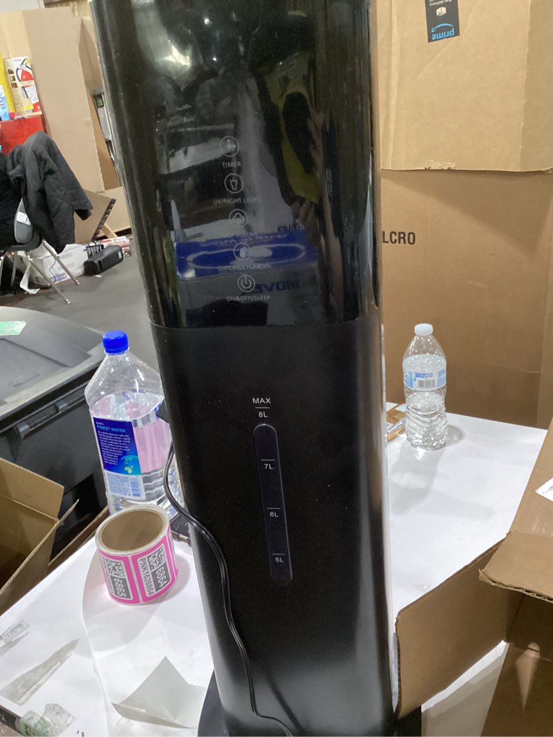 Condition photo showing As Is for Humidifiers for Bedroom, 2.11Gal 8L Quiet Humidifiers for Large Room with Timer, 360°Nozzle, 3 Speed Ultrasonic Cool Mist Humidifier with Humidistat for Baby Home Adults Plants Black
