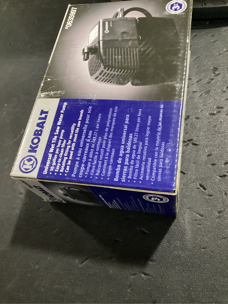 Condition photo showing Good Condition for kobalt tile saw water pump